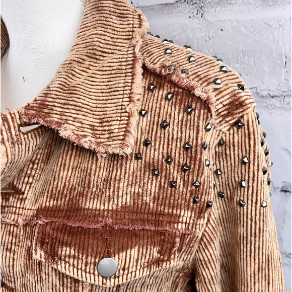POL Rock & Roll Studded Corduroy Jacket Jupiter Gold - Picture 4 of 13
